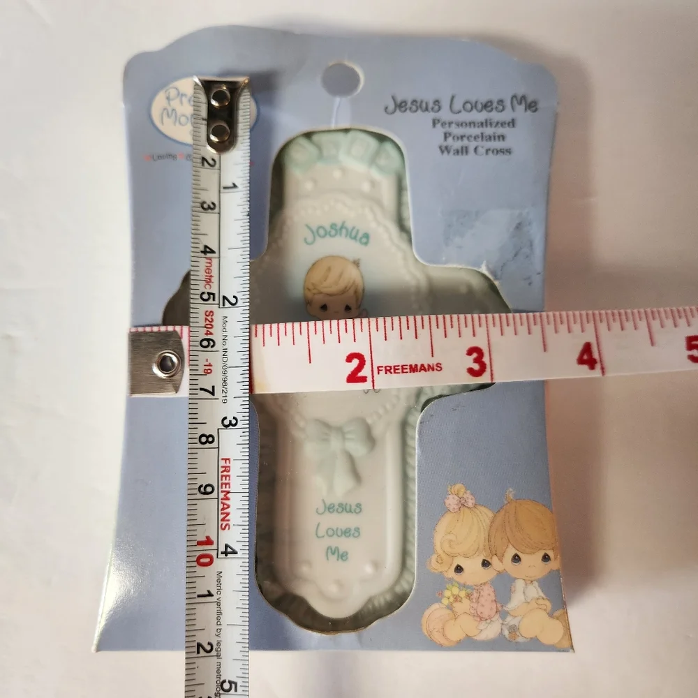 Precious Moments Joshua Jesus Loves Me Porcelain Wall Cross
